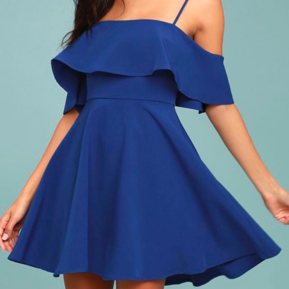 Lulu's Fit and Flare Ruffle Dress